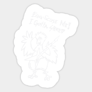 Heavy Metal Band Guitarist Chicken Guitar Playing Chick Gift Sticker